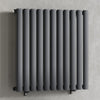 660mm x 600mm Anthracite Gray Designer Horizontal Single Column Radiator, 1535 BTU