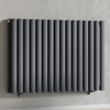 960mm x 600mm Anthracite Gray Designer Horizontal Double Column Radiator, 4147 BTU