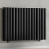 960mm x 600mm Black Designer Horizontal Double Column Radiator, 4147 BTU