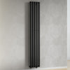 300mm x 1600mm Black Designer Vertical Single Column Radiator, 1695 BTU