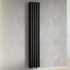 300mm x 1600mm Black Designer Vertical Double Column Radiator, 3291 BTU