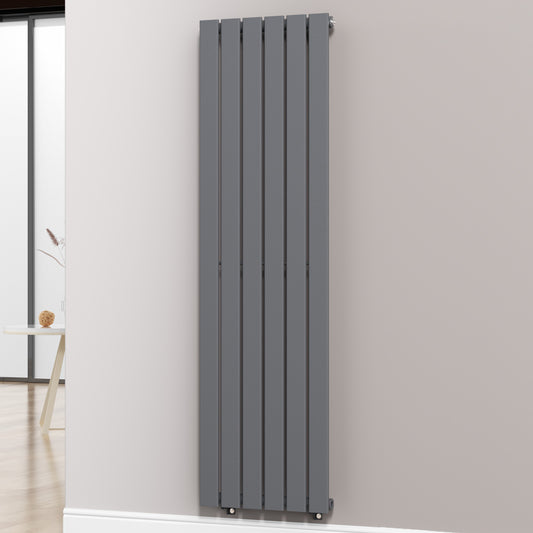 452mm x 1600mm Anthracite Gray Designer Vertical Single Flat Panel Radiator, 2558 BTU
