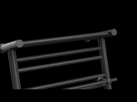Dual Fuel 490 x 680mm Matt Black Top Shelf Designer Heated Towel Rail Radiator- (incl. Valves + Electric Heating Kit)