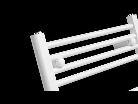 400mm x 900mm White Electric Pre-Filled Heated Towel Rail | Flat Ladder