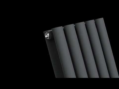 Radiateur vertical double colonne design gris anthracite 420 mm x 1 600 mm, 4 607 BTU
