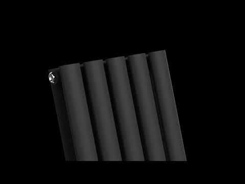 1020mm x 600mm Black Designer Horizontal Single Column Radiator, 2370 BTU