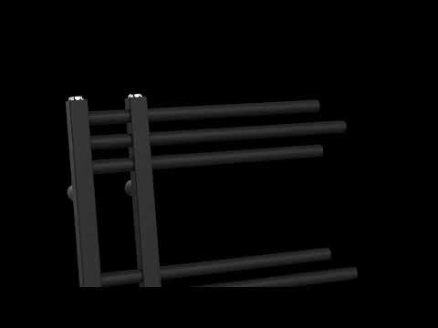 Dual Fuel 500 x 1200mm Straight Matt Black Designer Heated Towel Rail Radiator- (incl. Valves + Electric Heating Kit)