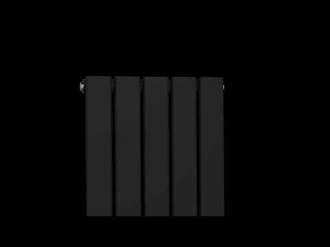 376 mm x 1600 mm, schwarzer vertikaler Designer-Flachheizkörper, 2131 BTU