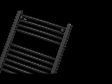 Radiateur sèche-serviettes électrique incurvé noir de 500 mm de large et 1 000 mm de haut