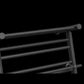 490mm Wide Black Heated Towel Rail Radiator Top Shelf & Two Towel Holder OSLO For Bathroom & Kitchen