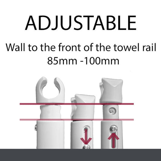 Clamp UNIVERSAL Anthracite brackets Heated towel RAIL radiator Flat Or Curved (19mm, 22mm, 25mm)