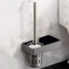 Black & Gray Toilet Brush, Holder and Metal Bowl For Bathroom