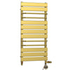 Dual Fuel -500 x 1000mm  Straight Gold Panel Heated Towel Rail With Towel Holders - (incl. Valves + Electric Heating Kit)