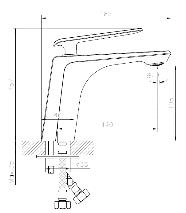 Black Brass Elegant Bathroom Tap With a Silver Detail KPY-1248548BC