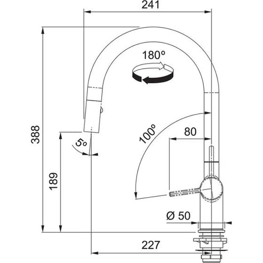 Robinet de cuisine en acier inoxydable, flexible et extractible à 360°, double jet, mitigeur chromé, modèle KPY-30181