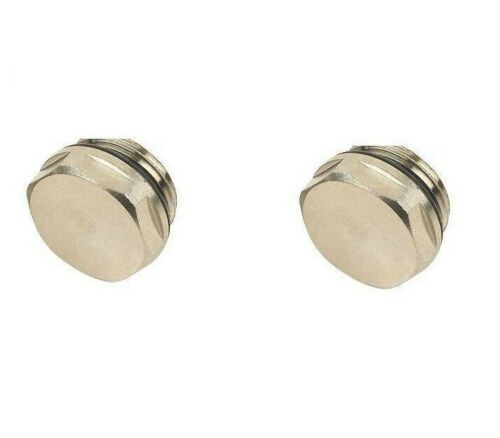 Bouchon obturateur 1/2" BSP 15 mm, manuel, chromé, pour radiateur sèche-serviettes, évent, 2 pièces