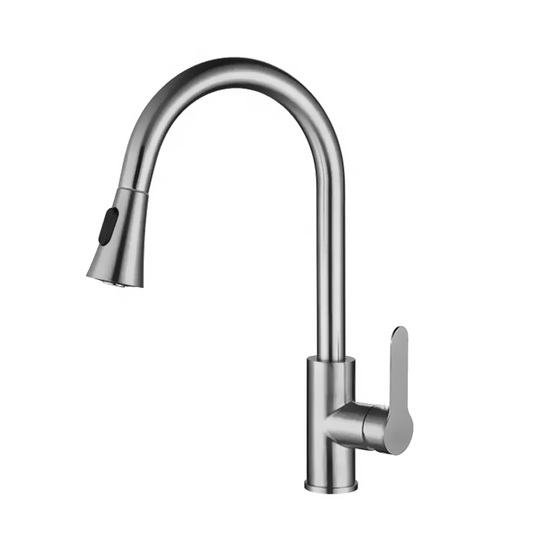 Stainless Kitchen Faucet 360 Flexible Pull Out Hose Dual Spray Chrome Tap Mixer Model KPY-30210
