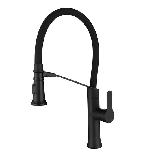 Stainless Kitchen Faucet 360 Flexible Bendable Swivel Dual Spray Black Tap Mixer Model KPY-3155