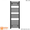 300mm Wide - 1000mm High Flat Black Heated Towel Rail Radiator