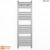 300mm Wide - 1000mm High Flat Chrome Heated Towel Rail Radiator