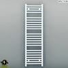 300mm Wide - 1200mm High Flat White Electric Heated Towel Rail Radiator