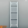 300mm Wide - 1200mm High Flat White Heated Towel Rail Radiator