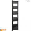 Radiateur sèche-serviettes design Accuro Korle noir mat, largeur 300 mm - hauteur 1 400 mm