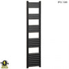 300mm Wide - 1400mm High Accuro Korle Matt Black Electric Heated Towel Rail Radiator