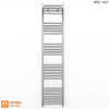 300mm Wide - 1600mm High Flat Chrome Heated Towel Rail Radiator