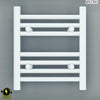 300mm Wide - 400mm High Flat White Electric Heated Towel Rail Radiator