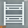 300mm Wide - 400mm High Flat White Heated Towel Rail Radiator