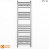 350mm Wide - 1000mm High Flat Chrome Heated Towel Rail Radiator