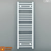 350mm Wide - 1000mm High Flat White Heated Towel Rail Radiator