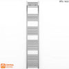 350mm Wide - 1800mm High Flat Chrome Heated Towel Rail Radiator