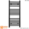 350mm Wide - 800mm High Flat Black Heated Towel Rail Radiator