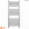 350mm Wide - 800mm High Flat Chrome Heated Towel Rail Radiator