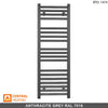 400mm Wide - 1000mm High Anthracite Grey Heated Towel Rail Radiator