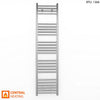 400mm Wide - 1400mm High Flat Chrome Heated Towel Rail Radiator