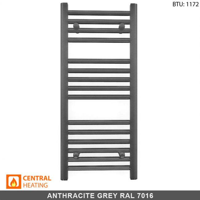 400mm Wide 800mm High Anthracite Grey Heated Towel Rail Radiator