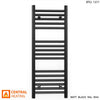 450mm Wide - 900mm High Flat Black Heated Towel Rail Radiator