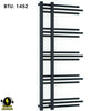 500mm Wide – 1200mm High Sydney Black Electric Designer Heated Towel Rail Radiator