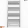 500mm Wide - 1000mm High Flat Chrome Heated Towel Rail Radiator