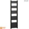 500mm Wide - 1400mm High Accuro Korle Matt Black Designer Heated Towel Rail Radiator