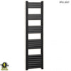 500mm Wide - 1400mm High Electric Accuro Korle Matt Black Designer Heated Towel Rail Radiator