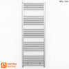 500mm Wide - 1400mm High Flat Chrome Heated Towel Rail Radiator