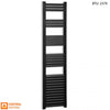 500mm Wide - 1600mm High Accuro Korle Matt Black Designer Heated Towel Rail Radiator