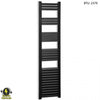 500mm Wide - 1600mm High Electric Accuro Korle Matt Black Designer Heated Towel Rail Radiator