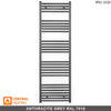 500mm Wide - 1600mm High Anthracite Grey Heated Towel Rail Radiator