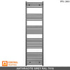 500mm Wide - 1800mm High Anthracite Grey Heated Towel Rail Radiator