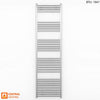 500mm Wide - 1800mm High Flat Chrome Heated Towel Rail Radiator